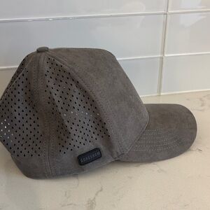 Gongshow Men's Perforated Suede Cap in Charcoal Gray